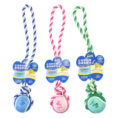 

Thousand feathers Soleil pet dog toy dog bite-resistant toy molar toy training toy cotton rope throwing ball random color