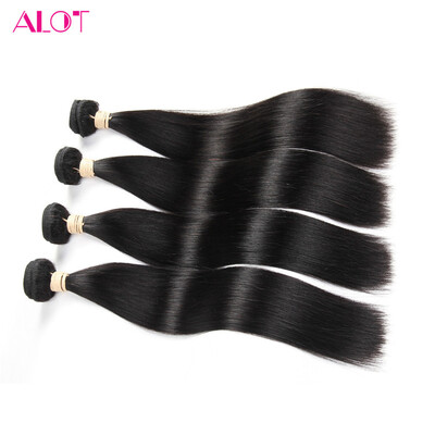 

Alot Hair Indian Virgin Hair Straight Wave Double Machine Weft 4 связывает много натурального цвета
