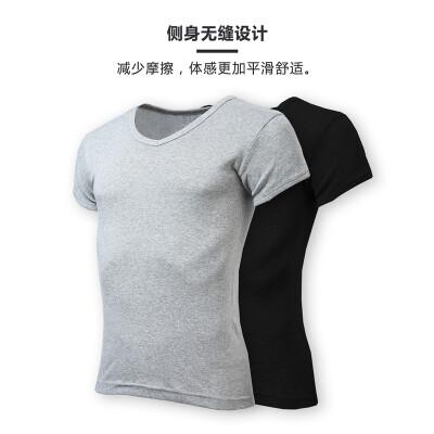 

Мужская футболка Giordano мужская V-образная вырезка из двух частей футболка с короткими рукавами хлопка тонкая нижняя рубашка 01247013 белый / черный большой размер (175 / 100A)
