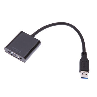 

Branch USB30 to VGA Converter USB External Graphics VGA Adapter NotebookDesktop Computer USB Turn Projector LK-UV001 Black