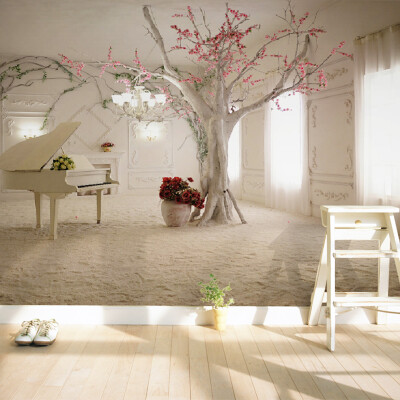 

Modern Art Piano Tree Branch Photo Wallpaper Dining Room Living Room Sofa Backdrop Wall Painting 3D Wall Mural Papel De Parede