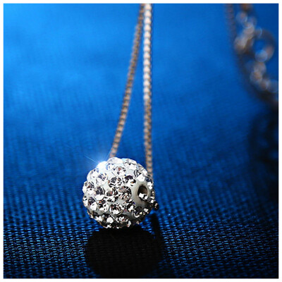 

Shambhala full flash diamond ball necklace female diamond pendant necklace decorated box chain jewelry Wedding birthday Gifts