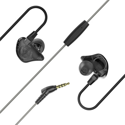 

iDeaUSA S410 Dual Dynamic Driver Wired In-Ear Earphone Stereo Noise Isolating Earbuds Built-in Mic 35mm Gold-plated Connector