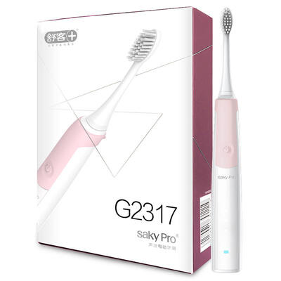 

Saky Electric Toothbrush Adult Ultrasonic Induction Cordless Toothbrush G2317 Pink Standard 2 brush heads