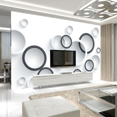 

Пользовательские обои Mural Modern Wall Painting 3D Stereoscopic Black and White Circles Гостиная Телевизор Заставка Обои Murals 3D