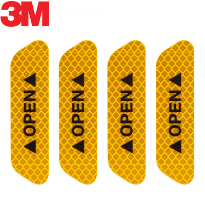 

3M светоотражающие наклейки дверная дверь безопасность предупреждение автомобильные наклейки автомобильные наклейки 2.5 * 9.3cm (4 шт.) Бриллиант красный