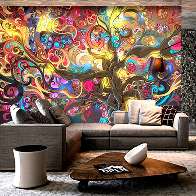 

Custom Wall Mural Wall Painting Европейский стиль 3D стереоскопические обои Бар KTV Cafe Абстрактное искусство Money Tree Mural Decor Paper