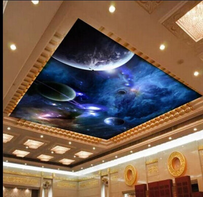 

3D photo wallpaper Large mural 3D stereo ceiling Star Universe wallpaper living room ceiling hotel KTV wallpaper mural