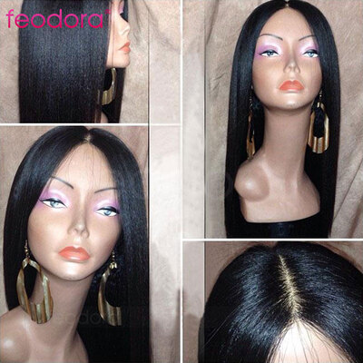 

Silk Top Full Lace Wigs Yaki Straight Silk Base Glueless Full Lace Human Hair Wigs For Black Women 130 Density Wig Feodora Hair