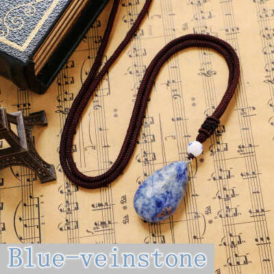 

1pcs Yumten Necklace Women Water Droplets Pendant Men Fine Jewelry Rhinestone Sapphire Garnet Stone Mermaid Teen Fairy Tail