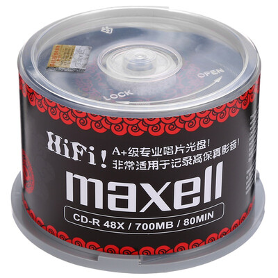 

Maxell CD-R 48 speed 700M Taiwan production barrels 50 pieces of red pattern black respect vinyl recording disc