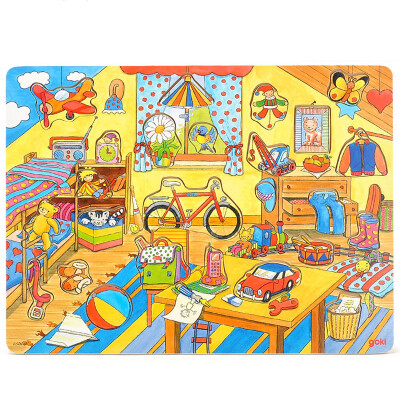 

goki Wooden Jigsaw Puzzle with Storage tray (24/48/96pcs and 46/55pcs of 4 layers ) for kids