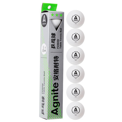 

Agnite F2393W table tennis of 3 stars for competition 40mm white 6 in 1 box