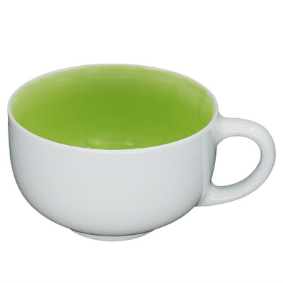 

A pot of coffee cups ceramic cups (250ml) white porcelain firing candy series - grass green
