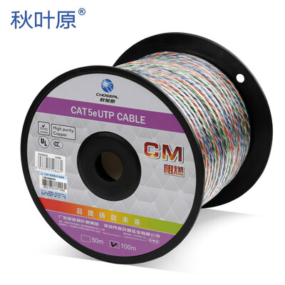 

Akihabara CHOSEAL super five transparent flame-retardant network cable unshielded high-speed cable national standard pure copper high-end crystal version 100 meters DH808AT100