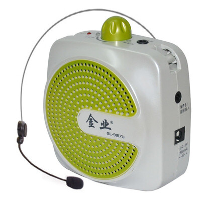 

Gold industry GOLDYiP GL-9187U mini stereo large volume high-fidelity amplified treasure 1300MA high-capacity lithium battery USB microphone interface audio input green&white