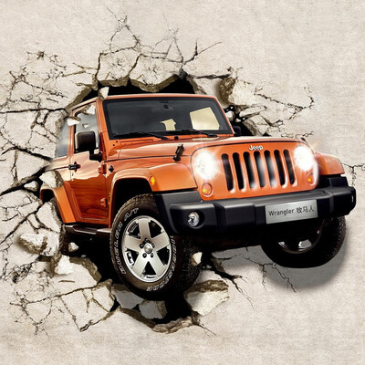 

Custom 3D Photo Wallpaper Brown Car Broken Wall Out Wall Mural For Children Kids Room Sofa Backdrop Wall Paper Wallcoverings