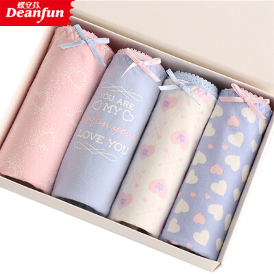 

Бабочка Deanfun Дамы нижнее белье Талия Бесшовные Хлопок Девочка Симпатичные Кардиограмма Боксер Женское нижнее белье 4 Pack Подарочная коробка AM Code