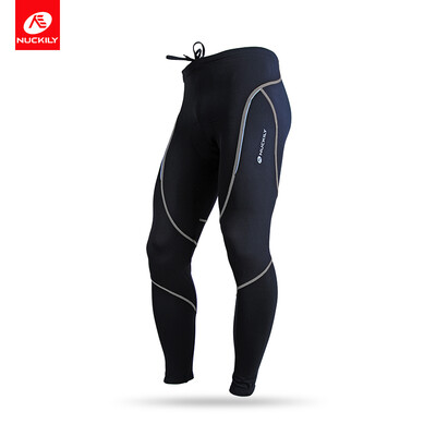 

NUCKILY Winter Elastic Road Bike Apperal Men's Cycling Sportswear Thermal Fleece Bicycle Tights NS903-W