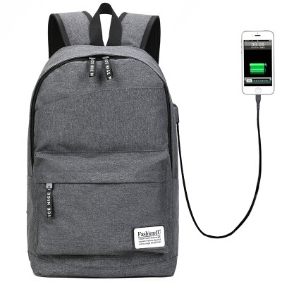 

Fashi F4Y Korean version of the backpack men&39s casual simple campus student bag USB charging interface computer backpack tide JS2836 dark gray