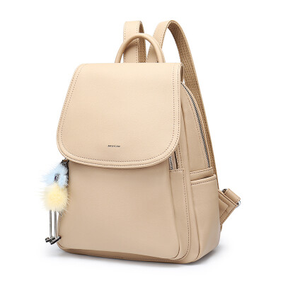 

Scarecrow MEXICAN backpack bag Korean version of the tide simple contrast color hair ball backpack MNK70688L-05 apricot