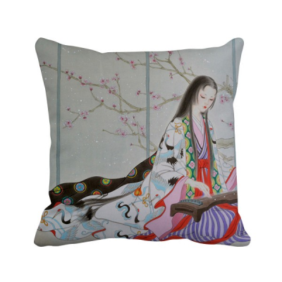 

Plum Blossom Beauty Chinese Painting Polyester Toss Throw Pillow Square Cushion Gift