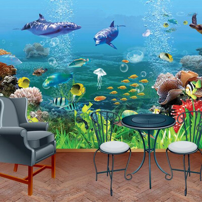 

Custom Mural Wallpaper Underwater World 3D Stereo Childrens Room Bedroom Living room TV Background Wall 3D Photo Wallpaper