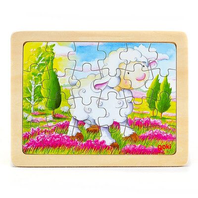 

goki Wooden Jigsaw Puzzle with Storage tray (24/48/96pcs and 46/55pcs of 4 layers ) for kids
