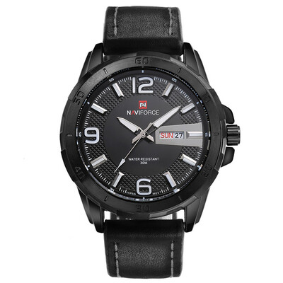 

NAVIFORCE 9055 Fashion Mens Watches Quartz 30m Waterproof Leather Masculino Sports Wristwatch