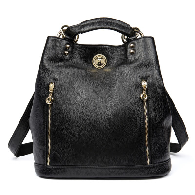 

HMILY Women Backpack Genuine Leather Female Shoulder Bag Zipper Trendy School Bag Student Natural Leather Ladies Travel Backpack
