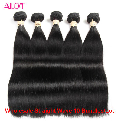 

Alot Hair Wholesale India Virgin Hair Straight Wave 10 bundles/lot Weave Bundles Human Hair