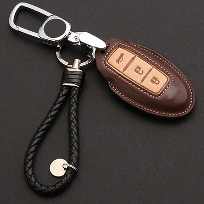 

Huashi Nissan Key Case Nissan Leather Key Case Keychain Cover Refit Special C-Sports Black