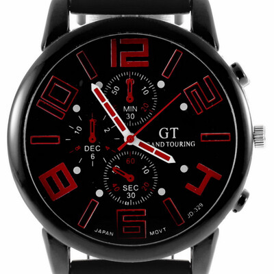 

Men Woman Analog Rubber Stainless Steel Hours Quartz Touring Sport Watch