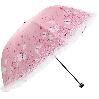 

Paradise lace mannual 3 folded umbrella rainy/sunny umbrella