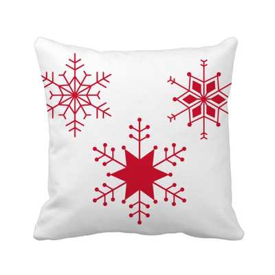 

Christmas Snowflake Red Festival Square Throw Pillow Insert Cushion Cover Home Sofa Decor Gift