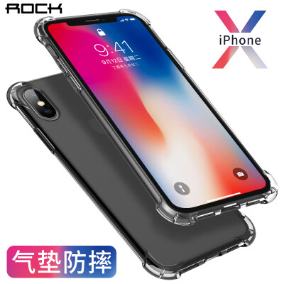 

Locke ROCK Apple X 10 Phone Case iPhoneX 10 Case All-inclusive shatter-resistant silicone soft shell crystal shield S series black