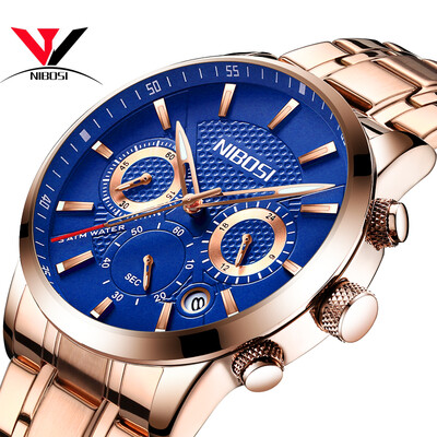 

NIBOSI Quartz Wristwatch Male Luxury Brand New Watch Chronograph Watches Fashion Leather Men Watches Relogio Masculino Casual Uhr