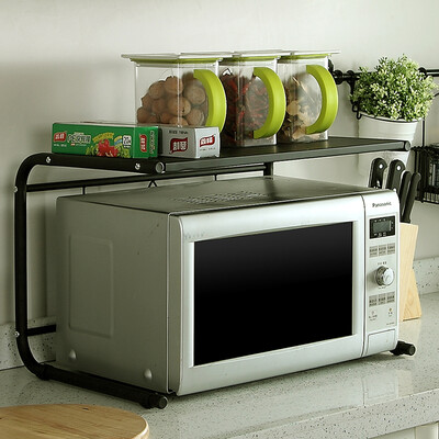 

Ou Runzhe microwave oven racks black large  word oven rack kitchen storage rack