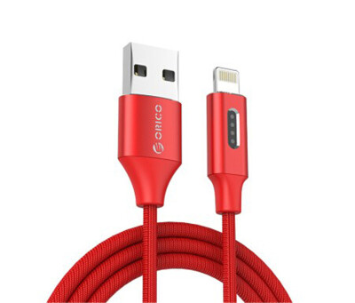 

ORICO (ORICO) LTD-10 Apple 6S / 5S / 7plus data cable charging cable iPhone charging line intelligent display light mobile phone charging line 1 m braided red