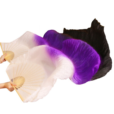 

New Arrivals Stage Performance Dance Fans 100 Silk Fans Colored 180cm Women Belly Dance Silk Fans 2pcs WhitePurpleBlack
