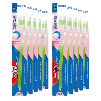 

Sanxiao Soft Slim Toothbrush Pack of 10 color varies