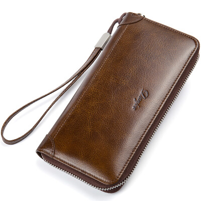 

DANJUE Men Wallet Genuine Leather Male Purse Long Phone Bag Natural Cowhide Clutch Bag Trendy Fashion Card Holder Man Hand Bag