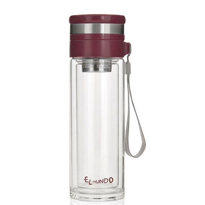 

【Jingdong Supermarket】 Ai Mengduo (meal magic division produced) double heat-resistant glass cup with tea leak 300ml red EGOT-300RD