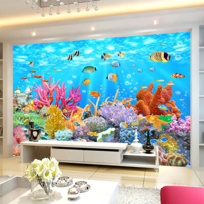 

Пользовательские фотообои Coral Underwater World 3D Wall Painting Decorations Гостиная Телевизор Фон Обои на стенах 3D обои