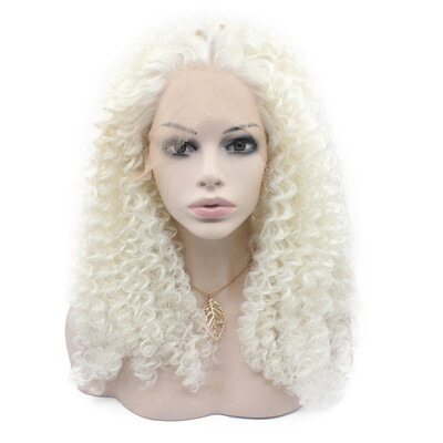 

Iwona Synthetic Hair Lace Front Long Curly White Wig
