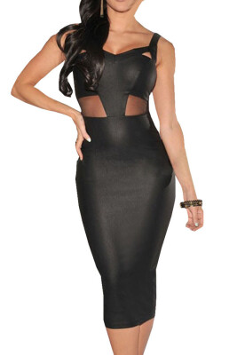 

Lovaru ™2015 New Sexy summer women dresses Black solid sleeveless party Dress Party ladies Dress plus size