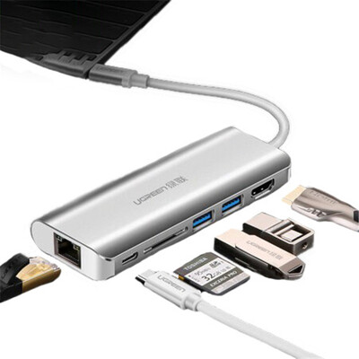

Green Alliance Type-C to HDMI Converter Apple MacBook Extended PD Charging Card Reader USB-C Gigabit Ethernet Adapter Data Cable 3.0HUB Splitter Hub 40873