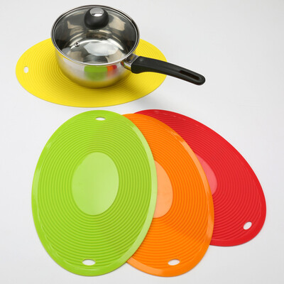 

Oval Hot Pads Silicone Pot Holdertrivet Mat Non Slip Rondam Color
