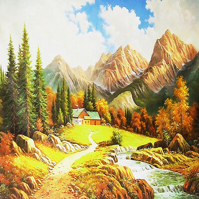 

Custom Photo Mural Wall Paper 3D Landscape Oil Painting Fresco Nature Wallpaper Living Room Bedroom Backdrop Wall Home Decor 3 D