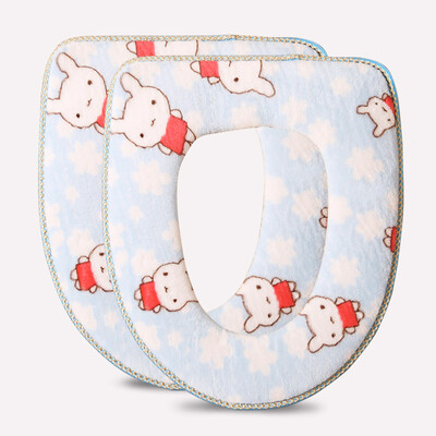 

Suarte 2 Pack special soft cartoon toilet seat toilet cushion toilet warm cover 2923-001 blue&white rabbit